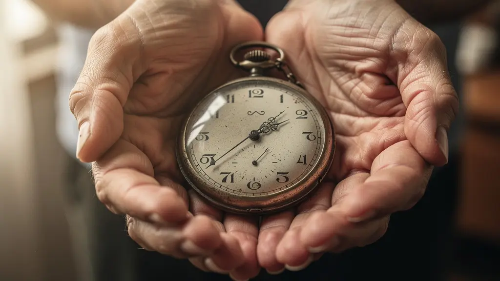 Gros plan sur des mains tenant une montre à gousset ancienne, évoquant la transmission et la valeur sentimentale.