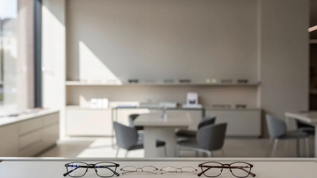 Composition montrant des verres de qualité 100% Santé à côté d'une monture de créateur
